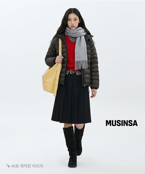 MUSINSA STANDARD WOMAN（ムシンサスタンダードウーマン）の「ウィメンズプリーツニーレングススカート[ブラック]（スカート・レディース・その他・SMALL/MEDIUM/LARGE/X-SMALL）」の8枚目の写真