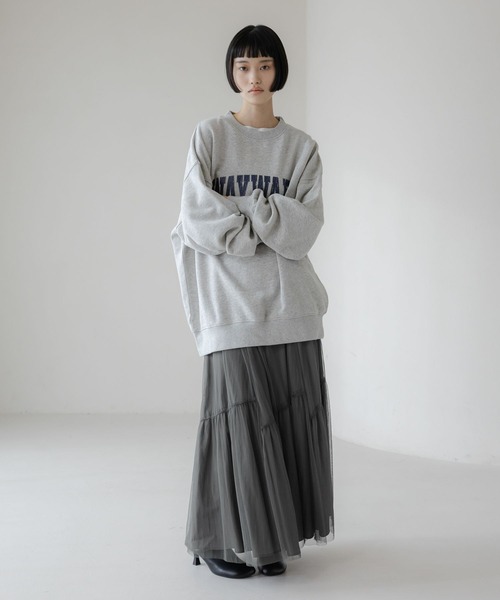 LOWRYS FARM（ローリーズファーム）の「レースカラーカレッジウラケプルオーバー　645353（スウェット・レディース・ブラウン/グレー/ネイビー・FREE）」の6枚目の写真