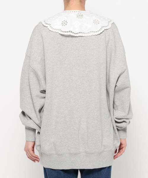 LOWRYS FARM（ローリーズファーム）の「レースカラーカレッジウラケプルオーバー　645353（スウェット・レディース・ブラウン/グレー/ネイビー・FREE）」の18枚目の写真