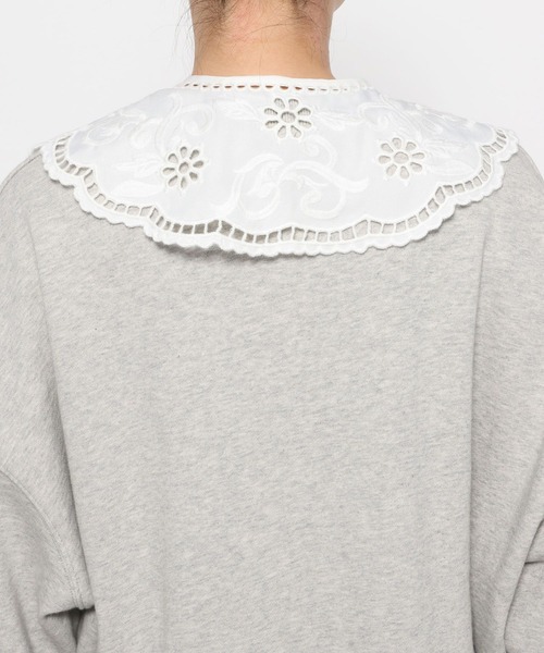 LOWRYS FARM（ローリーズファーム）の「レースカラーカレッジウラケプルオーバー　645353（スウェット・レディース・ブラウン/グレー/ネイビー・FREE）」の22枚目の写真