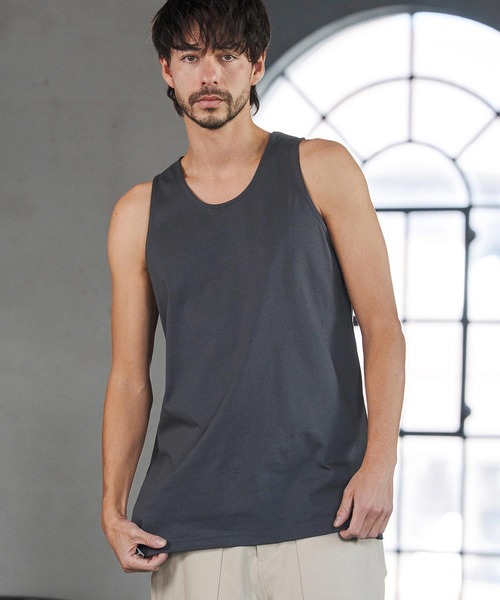 CAMBIO（カンビオ）の「mta601- COOLMAX Tank top タンクトップ(2026GIM-017)（タンクトップ・メンズ・チャコール/ブラック/ホワイト・S/M/L）」の3枚目の写真
