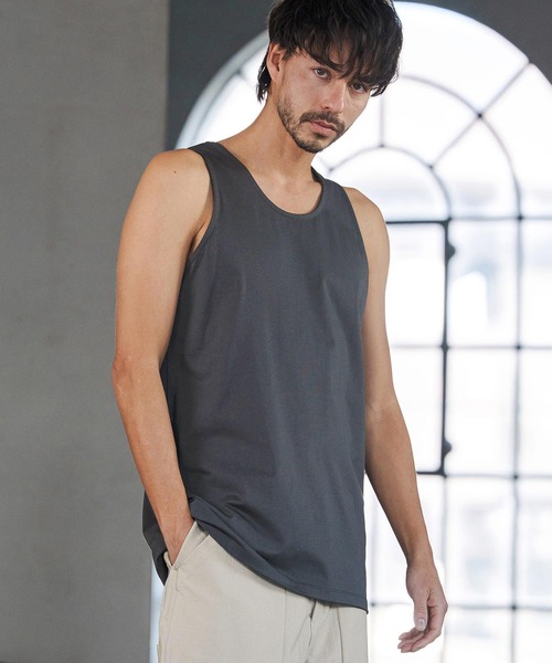 CAMBIO（カンビオ）の「mta601- COOLMAX Tank top タンクトップ(2026GIM-017)（タンクトップ・メンズ・チャコール/ブラック/ホワイト・S/M/L）」の4枚目の写真