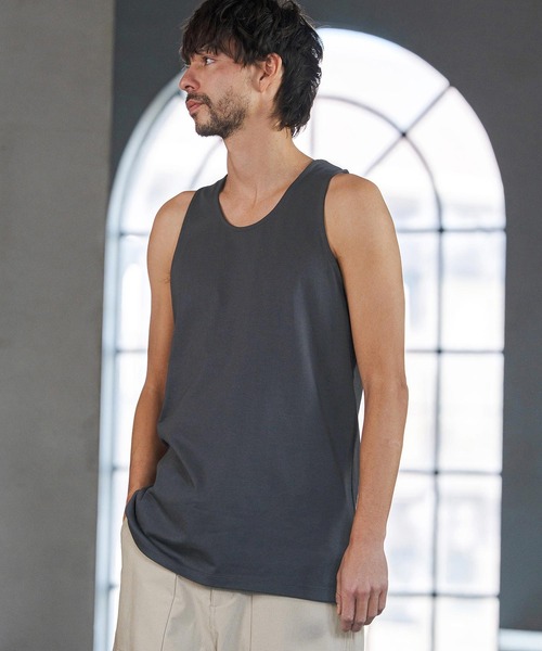 CAMBIO（カンビオ）の「mta601- COOLMAX Tank top タンクトップ(2026GIM-017)（タンクトップ・メンズ・チャコール/ブラック/ホワイト・S/M/L）」の6枚目の写真