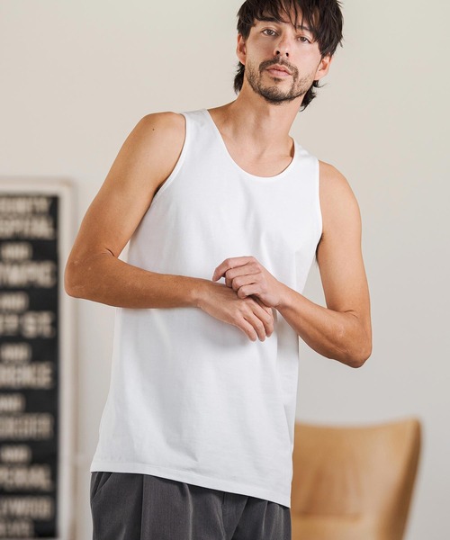CAMBIO（カンビオ）の「mta601- COOLMAX Tank top タンクトップ(2026GIM-017)（タンクトップ・メンズ・チャコール/ブラック/ホワイト・S/M/L）」の16枚目の写真
