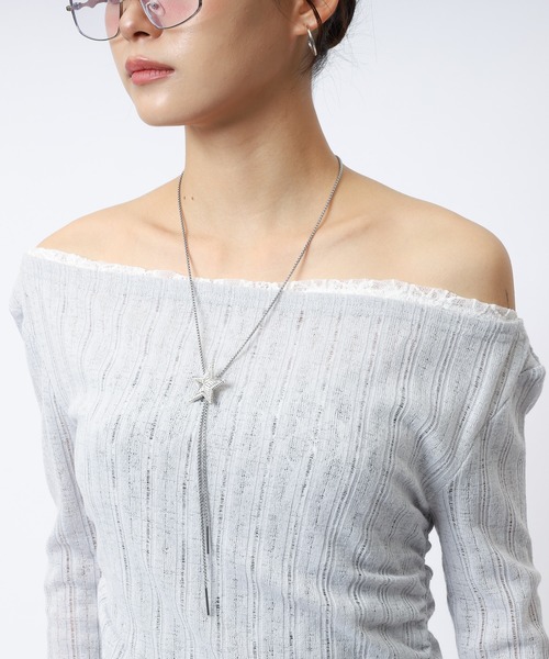 SPIRALGIRL(スパイラルガール)の「イレヘムワンショルレーストップス(Tシャツ/カットソー・レディース・ブラック/グレー/ホワイト・FREE)」の20枚目の写真