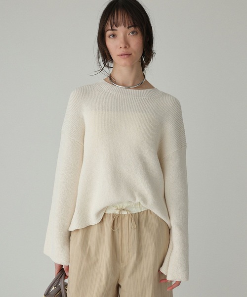 BABYLONE（バビロン）の「カタアゼニットプルオーバー（ニット/セーター・レディース・ブラウン/ピンク/ホワイト・フリー）」の2枚目の写真