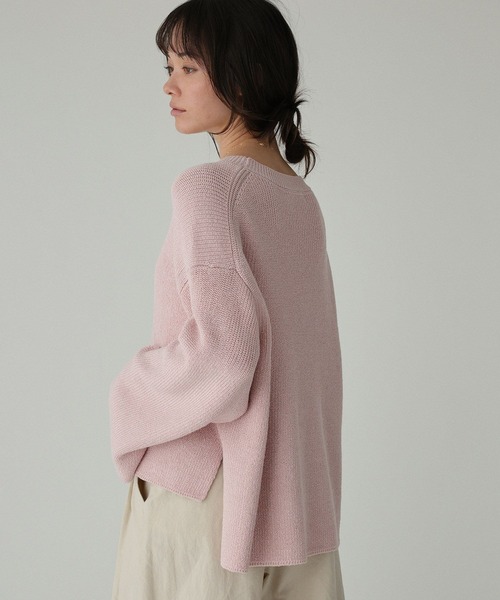 BABYLONE（バビロン）の「カタアゼニットプルオーバー（ニット/セーター・レディース・ブラウン/ピンク/ホワイト・フリー）」の3枚目の写真