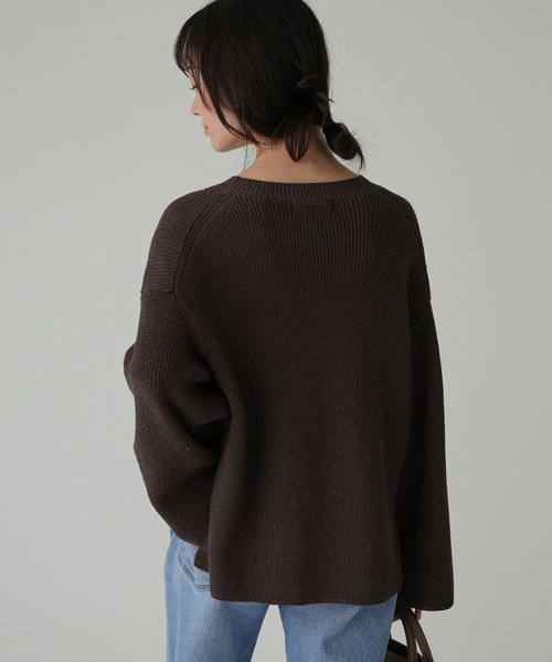 BABYLONE（バビロン）の「カタアゼニットプルオーバー（ニット/セーター・レディース・ブラウン/ピンク/ホワイト・フリー）」の4枚目の写真