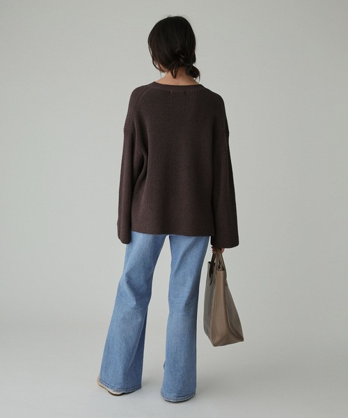 BABYLONE（バビロン）の「カタアゼニットプルオーバー（ニット/セーター・レディース・ブラウン/ピンク/ホワイト・フリー）」の8枚目の写真