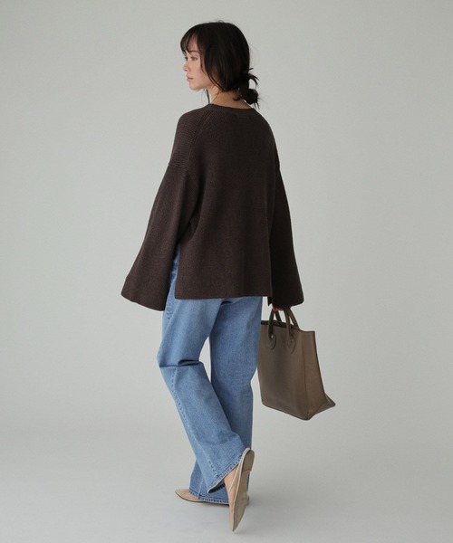 BABYLONE（バビロン）の「カタアゼニットプルオーバー（ニット/セーター・レディース・ブラウン/ピンク/ホワイト・フリー）」の7枚目の写真