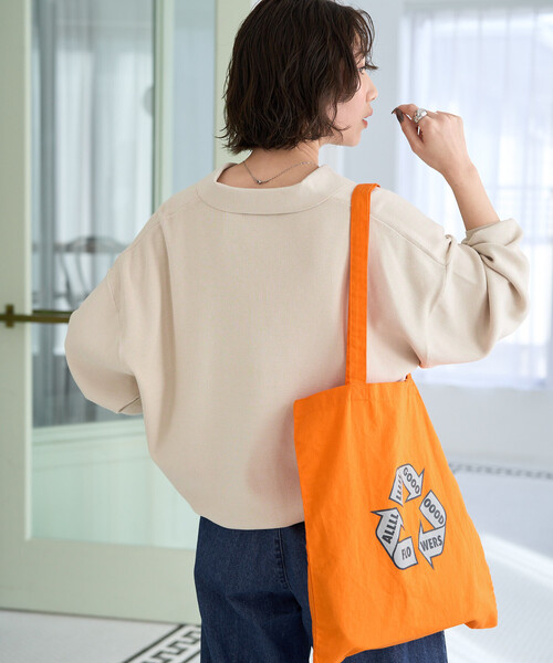FREAK'S STORE（フリークスストア）の「限定展開　スキッパー ポロ襟 ロングスリーブ ニットプルオーバー（ニット/セーター・レディース・ライトグレー/ブラウン系その他/ブラック/ナチュラル/ネイビー/ピンク/ブルーグリーン・ﾌﾘ-）」の14枚目の写真
