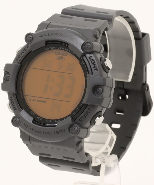 CASIO（カシオ）の「CASIO カシオ スタンダード デジタル ウォッチ ビッグフェイス 10気圧防水 ミリタリー // AEシリーズ（デジタル腕時計・メンズ・グレー系その他/ブラック×グリーン・FREE）」の2枚目の写真