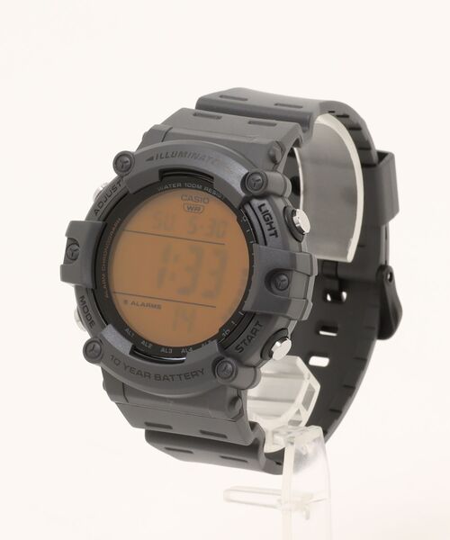 CASIO（カシオ）の「CASIO カシオ スタンダード デジタル ウォッチ ビッグフェイス 10気圧防水 ミリタリー // AEシリーズ（デジタル腕時計・メンズ・グレー系その他/ブラック×グリーン・FREE）」の4枚目の写真