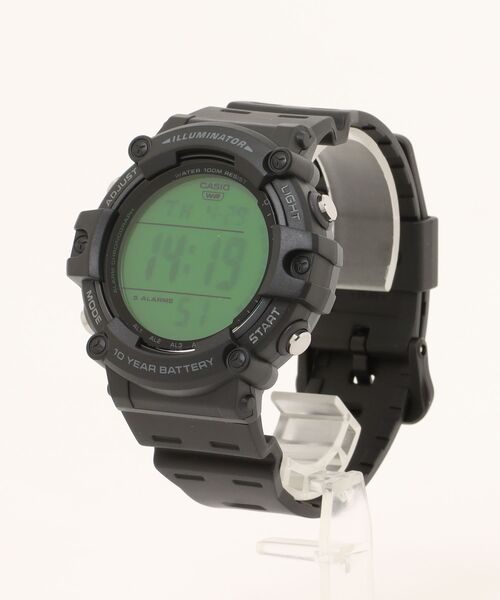 CASIO（カシオ）の「CASIO カシオ スタンダード デジタル ウォッチ ビッグフェイス 10気圧防水 ミリタリー // AEシリーズ（デジタル腕時計・メンズ・グレー系その他/ブラック×グリーン・FREE）」の5枚目の写真