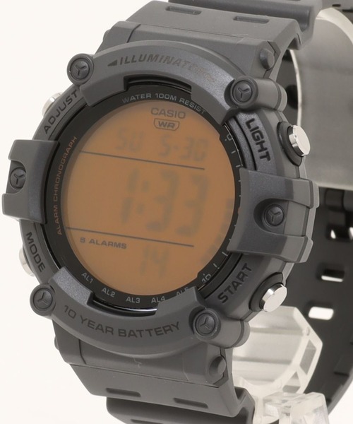 CASIO（カシオ）の「CASIO カシオ スタンダード デジタル ウォッチ ビッグフェイス 10気圧防水 ミリタリー // AEシリーズ（デジタル腕時計・メンズ・グレー系その他/ブラック×グリーン・FREE）」の7枚目の写真