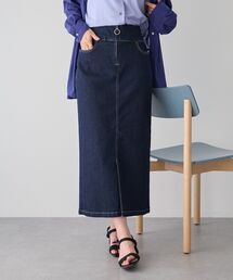 フロントZIPハイウエストデニムスカート