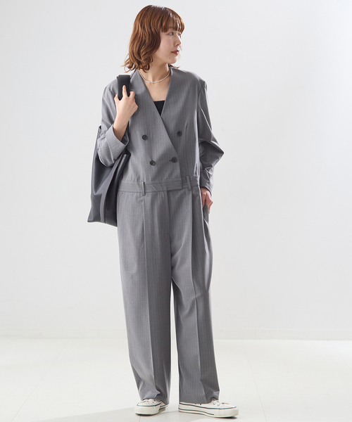 journal standard L'essage（ジャーナルスタンダードレサージュ）の「ロングスリーブALL IN ONE（ワンピース・レディース・ブラック/チャコールグレー・38/36）」の14枚目の写真