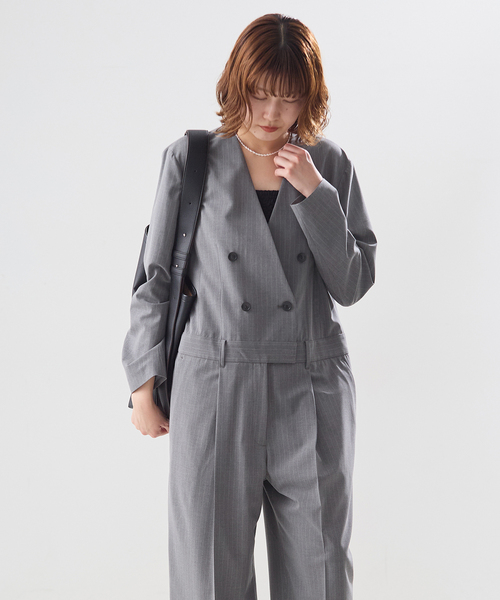 journal standard L'essage（ジャーナルスタンダードレサージュ）の「ロングスリーブALL IN ONE（ワンピース・レディース・ブラック/チャコールグレー・38/36）」の17枚目の写真