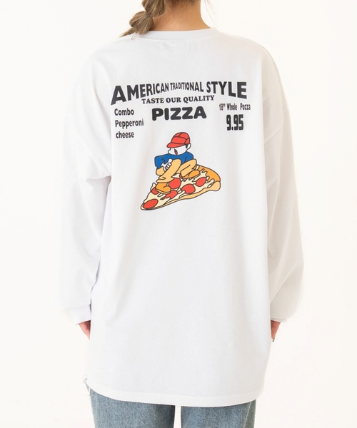 and D. petit main(アンドディープティマイン)の「【親子リンク】【DAD】OFUZAKEストリート長袖Tシャツ(Tシャツ/カットソー・レディース・カーキ/ホワイト/ベージュ系その他/ライトグレー・F)」の2枚目の写真