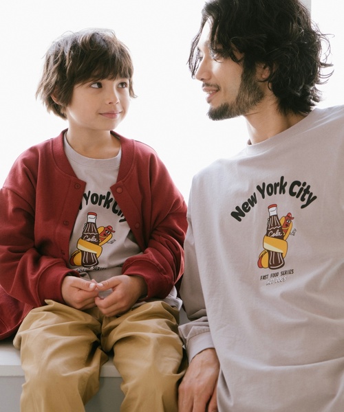and D. petit main(アンドディープティマイン)の「【親子リンク】【DAD】OFUZAKEストリート長袖Tシャツ(Tシャツ/カットソー・レディース・カーキ/ホワイト/ベージュ系その他/ライトグレー・F)」の5枚目の写真