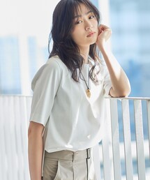 INDIVI | 【抗菌防臭／消臭】上品光沢コットンTシャツ(Tシャツ/カットソー)