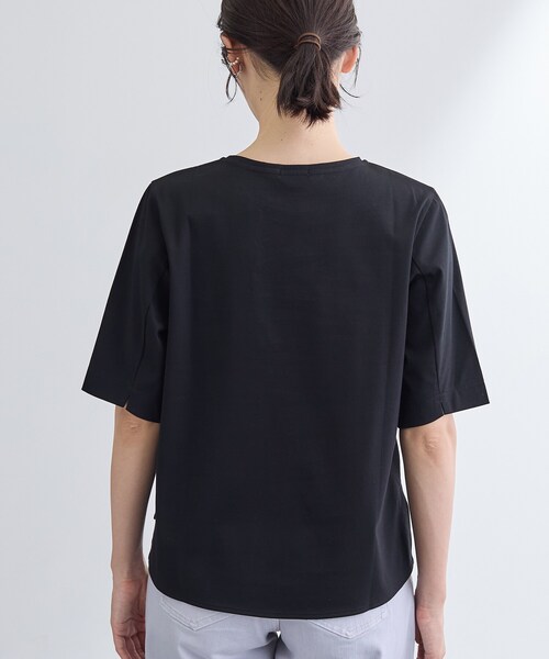 INDIVI（インディヴィ）の「【抗菌防臭／消臭】上品光沢コットンTシャツ（Tシャツ/カットソー・レディース・ホワイト/ブラック・38/34/15 /13/05）」の14枚目の写真