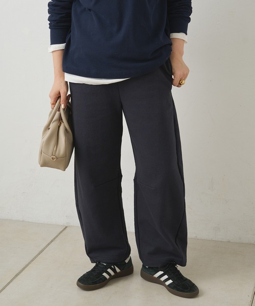 PUAL CE CIN（ピュアルセシン）の「ウエストレイヤードスウェットパンツ（スウェットパンツ・レディース・ネイビー/オートミール・FREE）」の9枚目の写真