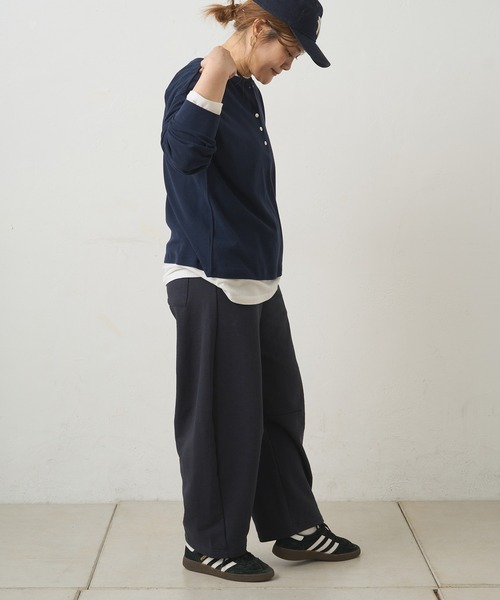 PUAL CE CIN（ピュアルセシン）の「ウエストレイヤードスウェットパンツ（スウェットパンツ・レディース・ネイビー/オートミール・FREE）」の14枚目の写真