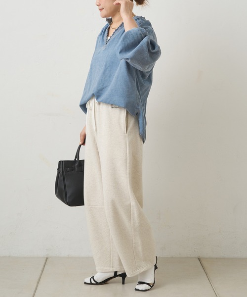 PUAL CE CIN（ピュアルセシン）の「ウエストレイヤードスウェットパンツ（スウェットパンツ・レディース・ネイビー/オートミール・FREE）」の7枚目の写真