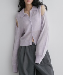 Aunt Marie's（アントマリーズ）の「カットアウトポロトップス/ニット（ニット/セーター）」