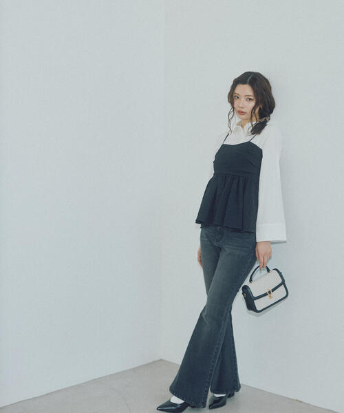 PROPORTION BODY DRESSING(プロポーションボディドレッシング)の「<a>膨れジャガードビスチェ / 1216119300(キャミソール・レディース・ホワイト系その他/ブラック/ブルー・FREE)」の5枚目の写真