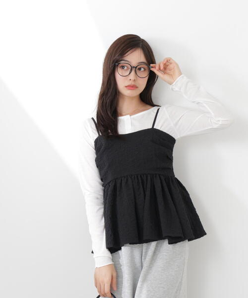 PROPORTION BODY DRESSING(プロポーションボディドレッシング)の「<a>膨れジャガードビスチェ / 1216119300(キャミソール・レディース・ホワイト系その他/ブラック/ブルー・FREE)」の6枚目の写真