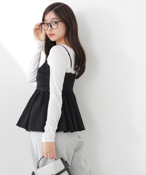 PROPORTION BODY DRESSING(プロポーションボディドレッシング)の「<a>膨れジャガードビスチェ / 1216119300(キャミソール・レディース・ホワイト系その他/ブラック/ブルー・FREE)」の8枚目の写真