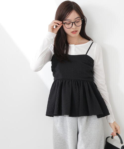 PROPORTION BODY DRESSING(プロポーションボディドレッシング)の「<a>膨れジャガードビスチェ / 1216119300(キャミソール・レディース・ホワイト系その他/ブラック/ブルー・FREE)」の12枚目の写真