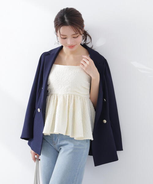 PROPORTION BODY DRESSING(プロポーションボディドレッシング)の「<a>膨れジャガードビスチェ / 1216119300(キャミソール・レディース・ホワイト系その他/ブラック/ブルー・FREE)」の15枚目の写真