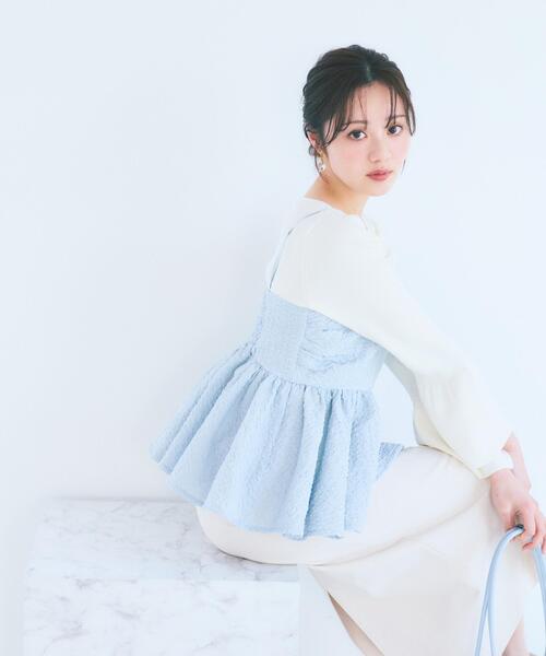PROPORTION BODY DRESSING(プロポーションボディドレッシング)の「<a>膨れジャガードビスチェ / 1216119300(キャミソール・レディース・ホワイト系その他/ブラック/ブルー・FREE)」の18枚目の写真