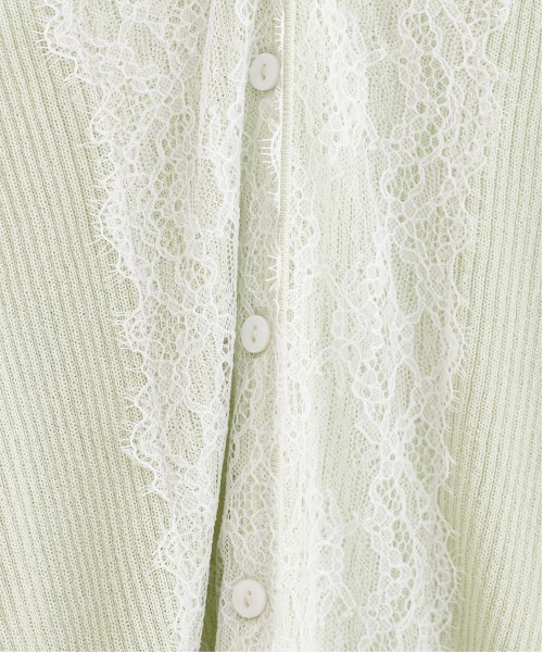 natural couture(ナチュラルクチュール)の「リバーレースVネックカーデ(カーディガン/ボレロ・レディース・サックスブルー/オレンジ系その他/オフホワイト/ネイビー/ミント/ラベンダー・FREE)」の21枚目の写真