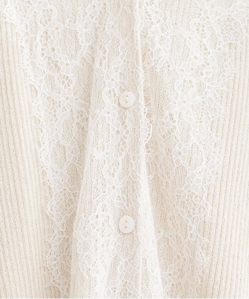 natural couture(ナチュラルクチュール)の「リバーレースVネックカーデ(カーディガン/ボレロ・レディース・サックスブルー/オレンジ系その他/オフホワイト/ネイビー/ミント/ラベンダー・FREE)」の14枚目の写真