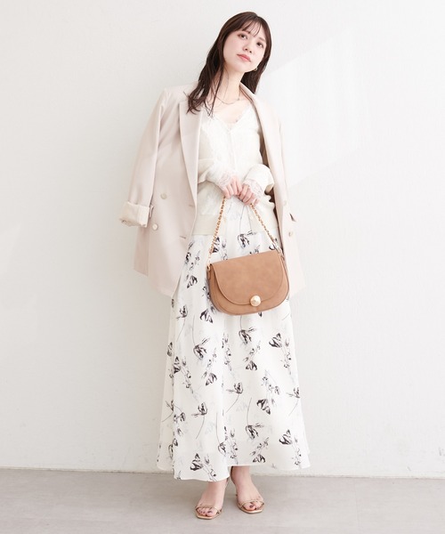 natural couture(ナチュラルクチュール)の「リバーレースVネックカーデ(カーディガン/ボレロ・レディース・サックスブルー/オレンジ系その他/オフホワイト/ネイビー/ミント/ラベンダー・FREE)」の12枚目の写真