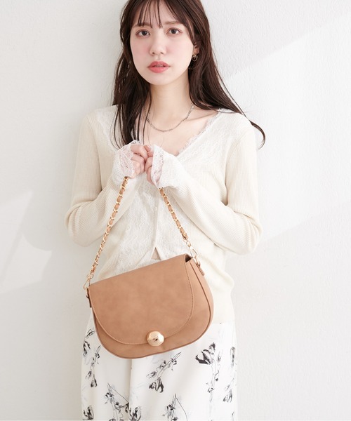 natural couture(ナチュラルクチュール)の「リバーレースVネックカーデ(カーディガン/ボレロ・レディース・サックスブルー/オレンジ系その他/オフホワイト/ネイビー/ミント/ラベンダー・FREE)」の9枚目の写真