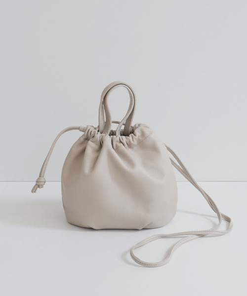 TIDEWAY（タイドウェイ）の「MASSU 巾着2WAY TOTE（ショルダーバッグ・レディース・グレー/ブルー/レモンイエロー/ブラック/カーキ・FREE）」の3枚目の写真