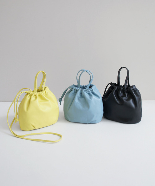 TIDEWAY（タイドウェイ）の「MASSU 巾着2WAY TOTE（ショルダーバッグ・レディース・グレー/ブルー/レモンイエロー/ブラック/カーキ・FREE）」の16枚目の写真