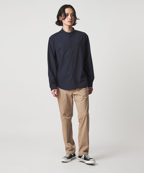 A DAY IN THE LIFE UNITED ARROWS(アデイインザライフユナイテッドアローズ)の「メランジ トロピカル バンドカラーシャツ<A DAY IN THE LIFE>(シャツ/ブラウス・メンズ・ベージュ/ネイビー/ライトグレー・S/L/M)」の6枚目の写真