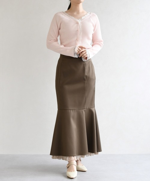 31 Sons de mode（トランテアン　ソン　ドゥ　モード）の「2026春夏新作 ワッシャープリーツマーメイドスカート（スカート・レディース・イエロー/ブラウン/キャメル・S/M）」の6枚目の写真