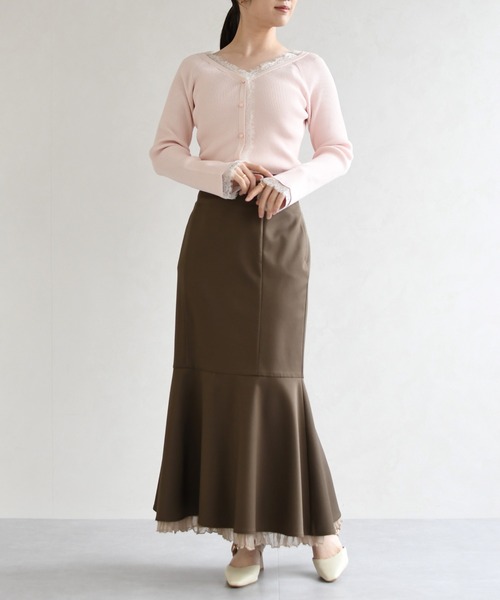 31 Sons de mode（トランテアン　ソン　ドゥ　モード）の「2026春夏新作 ワッシャープリーツマーメイドスカート（スカート・レディース・イエロー/ブラウン/キャメル・S/M）」の7枚目の写真