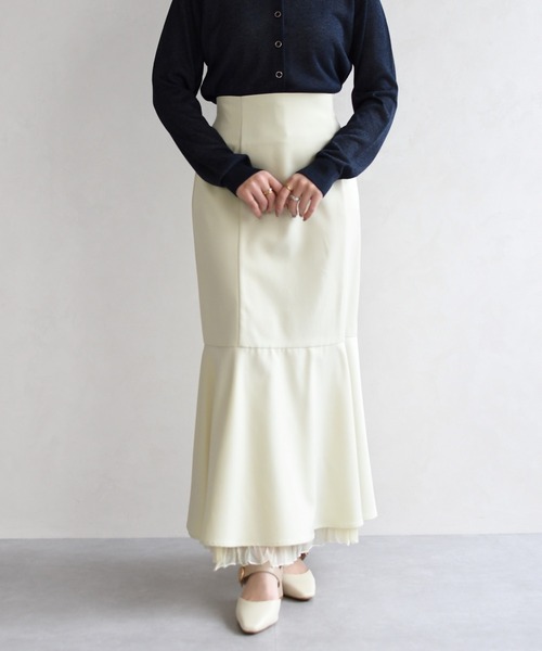 31 Sons de mode（トランテアン　ソン　ドゥ　モード）の「2026春夏新作 ワッシャープリーツマーメイドスカート（スカート・レディース・イエロー/ブラウン/キャメル・S/M）」の10枚目の写真