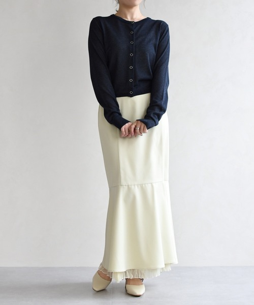 31 Sons de mode（トランテアン　ソン　ドゥ　モード）の「2026春夏新作 ワッシャープリーツマーメイドスカート（スカート・レディース・イエロー/ブラウン/キャメル・S/M）」の11枚目の写真