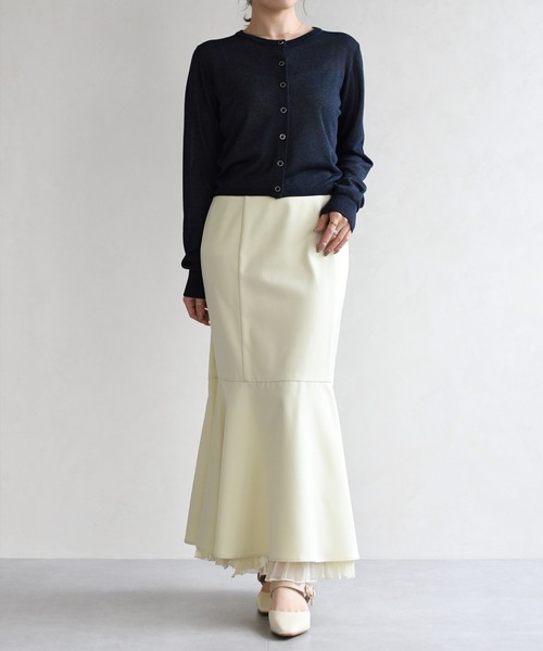 31 Sons de mode（トランテアン　ソン　ドゥ　モード）の「2026春夏新作 ワッシャープリーツマーメイドスカート（スカート・レディース・イエロー/ブラウン/キャメル・S/M）」の12枚目の写真