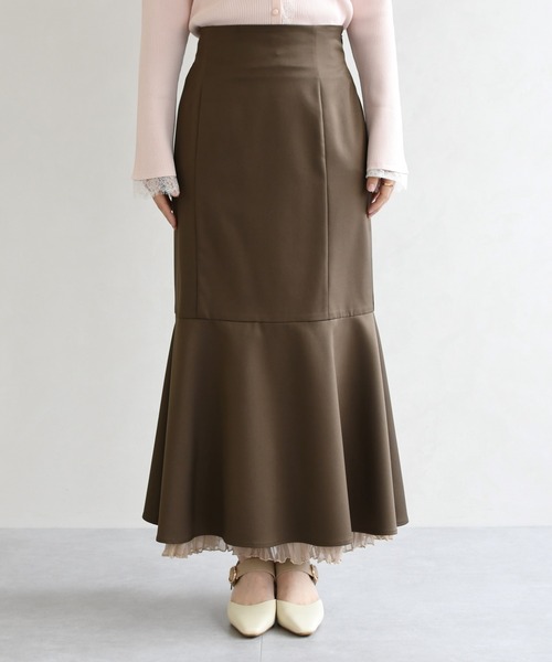 31 Sons de mode（トランテアン　ソン　ドゥ　モード）の「2026春夏新作 ワッシャープリーツマーメイドスカート（スカート・レディース・イエロー/ブラウン/キャメル・S/M）」の18枚目の写真