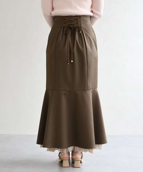 31 Sons de mode（トランテアン　ソン　ドゥ　モード）の「2026春夏新作 ワッシャープリーツマーメイドスカート（スカート・レディース・イエロー/ブラウン/キャメル・S/M）」の20枚目の写真